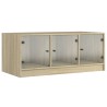 Table basse avec portes en verre chêne sonoma 102x50x42 cm 625869625869