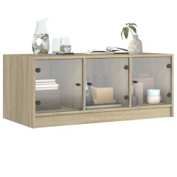 Table basse avec portes en verre chêne sonoma 102x50x42 cm 625869625869