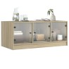 Table basse avec portes en verre chêne sonoma 102x50x42 cm 625869625869