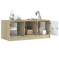 Table basse avec portes en verre chêne sonoma 102x50x42 cm 625869625869