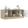 Table basse avec portes en verre chêne sonoma 102x50x42 cm 625869625869