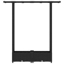 Lit Élevé avec Treillis et Toit Noir 122,5 x 40 x 121 cm PP 625873625873