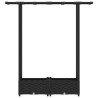 Lit Élevé avec Treillis et Toit Noir 122,5 x 40 x 121 cm PP 625873625873