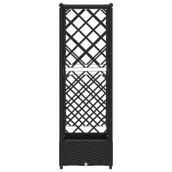 Lit Élevé avec Treillis et Toit Noir 122,5 x 40 x 121 cm PP 625873625873