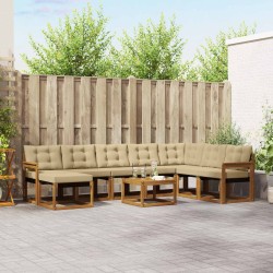 Ensemble de canapés d'extérieur 9 pcs Naturel et Beige 625874625874