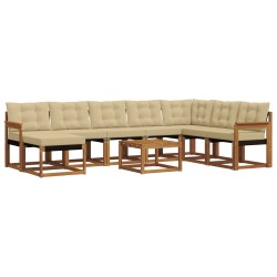 Ensemble de canapés d'extérieur 9 pcs Naturel et Beige 625874625874