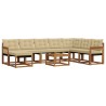 Ensemble de canapés d'extérieur 9 pcs Naturel et Beige 625874625874