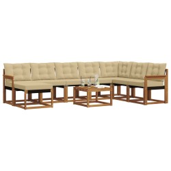 Ensemble de canapés d'extérieur 9 pcs Naturel et Beige 625874625874