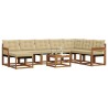 Ensemble de canapés d'extérieur 9 pcs Naturel et Beige 625874625874