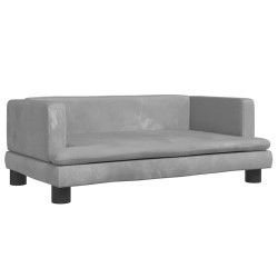 Lit pour chien gris clair 80x45x30 cm velours 625875625875