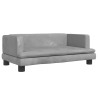 Lit pour chien gris clair 80x45x30 cm velours 625875625875