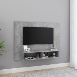 Meuble TV mural Gris béton 120x23,5x90 cm Bois d’ingénierie 625878625878