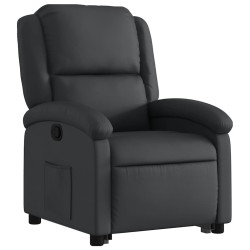 Fauteuil inclinable noir cuir véritable 625879625879
