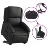 Fauteuil inclinable noir cuir véritable 625879625879
