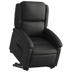 Fauteuil inclinable électrique noir cuir véritable 625882625882
