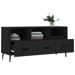 Meuble TV noir 102x36x50 cm bois d'ingénierie 625883625883