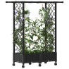 Lit Élevé avec Treillis et Toit Noir 122,5 x 40 x 127 cm PP 625885625885