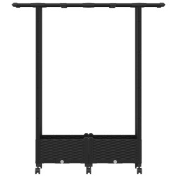 Lit Élevé avec Treillis et Toit Noir 122,5 x 40 x 127 cm PP 625885625885