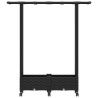 Lit Élevé avec Treillis et Toit Noir 122,5 x 40 x 127 cm PP 625885625885