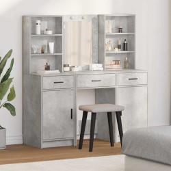 Ensemble de table de maquillage avec LED 3 pcs Gris béton 625886625886