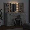 Ensemble de table de maquillage avec LED 3 pcs Gris béton 625886625886