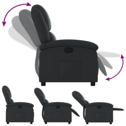 Fauteuil inclinable noir cuir véritable 625891625891