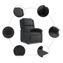 Fauteuil inclinable noir cuir véritable 625891625891