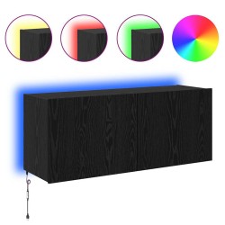 Meuble TV mural Chêne noir 100 x 35 x 41 cm Bois d'ingénierie 625892625892