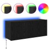 Meuble TV mural Chêne noir 100 x 35 x 41 cm Bois d'ingénierie 625892625892