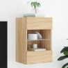 Meuble TV mural avec lumières LED chêne sonoma 40x30x60,5 cm 625893625893