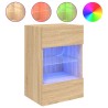 Meuble TV mural avec lumières LED chêne sonoma 40x30x60,5 cm 625893625893