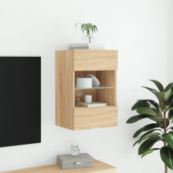 Meuble TV mural avec lumières LED chêne sonoma 40x30x60,5 cm 625893625893