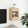 Meuble TV mural avec lumières LED chêne sonoma 40x30x60,5 cm 625893625893