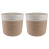 Ensemble de Pots à Plantes 2 pcs Naturel et Blanc Ø 21 x 21 cm 625895625895