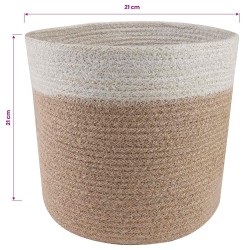 Ensemble de Pots à Plantes 2 pcs Naturel et Blanc Ø 21 x 21 cm 625895625895