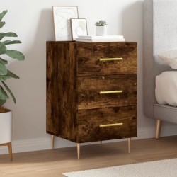 Table de chevet chêne fumé 40x40x66 cm bois d'ingénierie 625898625898