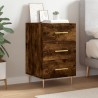 Table de chevet chêne fumé 40x40x66 cm bois d'ingénierie 625898625898