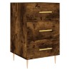 Table de chevet chêne fumé 40x40x66 cm bois d'ingénierie 625898625898