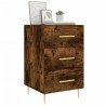 Table de chevet chêne fumé 40x40x66 cm bois d'ingénierie 625898625898