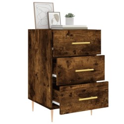 Table de chevet chêne fumé 40x40x66 cm bois d'ingénierie 625898625898