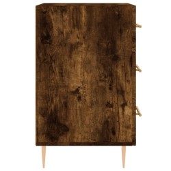 Table de chevet chêne fumé 40x40x66 cm bois d'ingénierie 625898625898