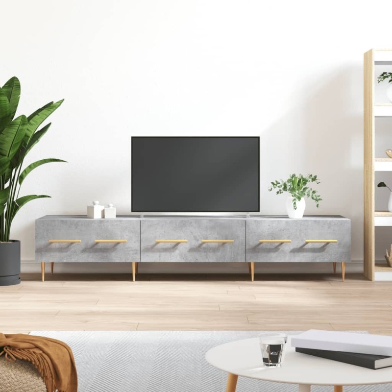 Meuble TV gris béton 150x36x30 cm bois d'ingénierie 625899625899