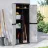 Armoire de rangement d'extérieur gris et noir 65x37x165 cm PP 625901625901