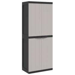 Armoire de rangement d'extérieur gris et noir 65x37x165 cm PP 625901625901