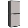 Armoire de rangement d'extérieur gris et noir 65x37x165 cm PP 625901625901