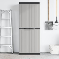 Armoire de rangement d'extérieur gris et noir 65x37x165 cm PP 625901625901