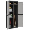 Armoire de rangement d'extérieur gris et noir 65x37x165 cm PP 625901625901