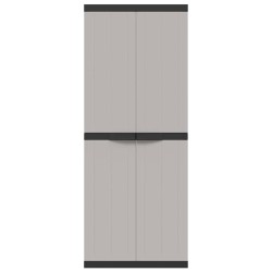Armoire de rangement d'extérieur gris et noir 65x37x165 cm PP 625901625901