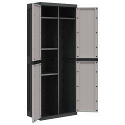 Armoire de rangement d'extérieur gris et noir 65x37x165 cm PP 625901625901