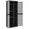 Armoire de rangement d'extérieur gris et noir 65x37x165 cm PP 625901625901